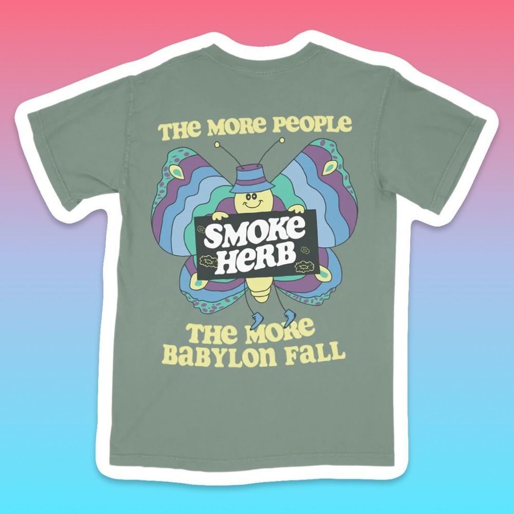 NFID BABYLON WILL FALL T-SHIRT in CYPRUS GREEN / size large​